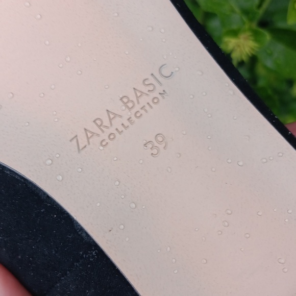 ZARA BASIC COLLECTION LADIES BLACK SUEDE WRAP FLATS W/GLITTER HEEL (NEW!) - Picture 12 of 13